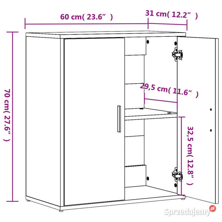 Szafka przydymiony dąb 60x31x70 materiał Warszawa