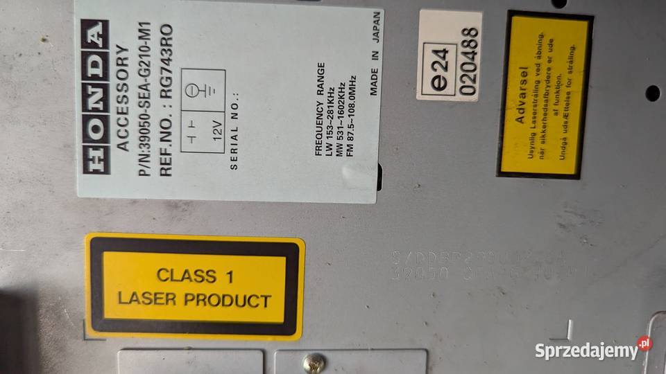 radio honda accord Łódź