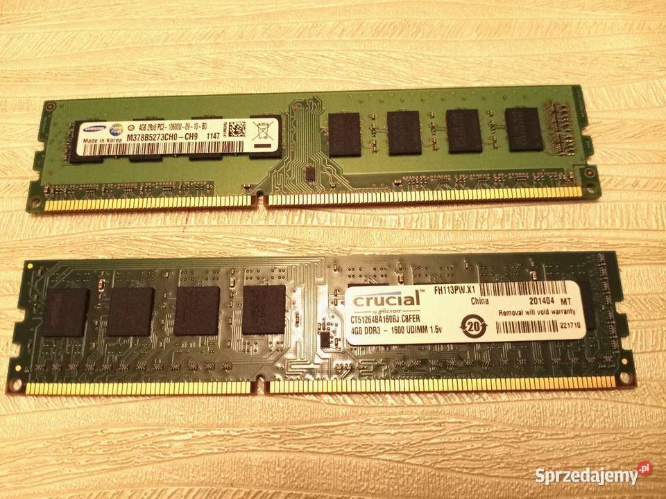 2xDDR3 8Gb 2kości 4Gb Samsung i Crucial