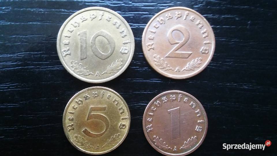 Niemcy - zestaw 10,5,2,1 Reichspfennig z 1938 A