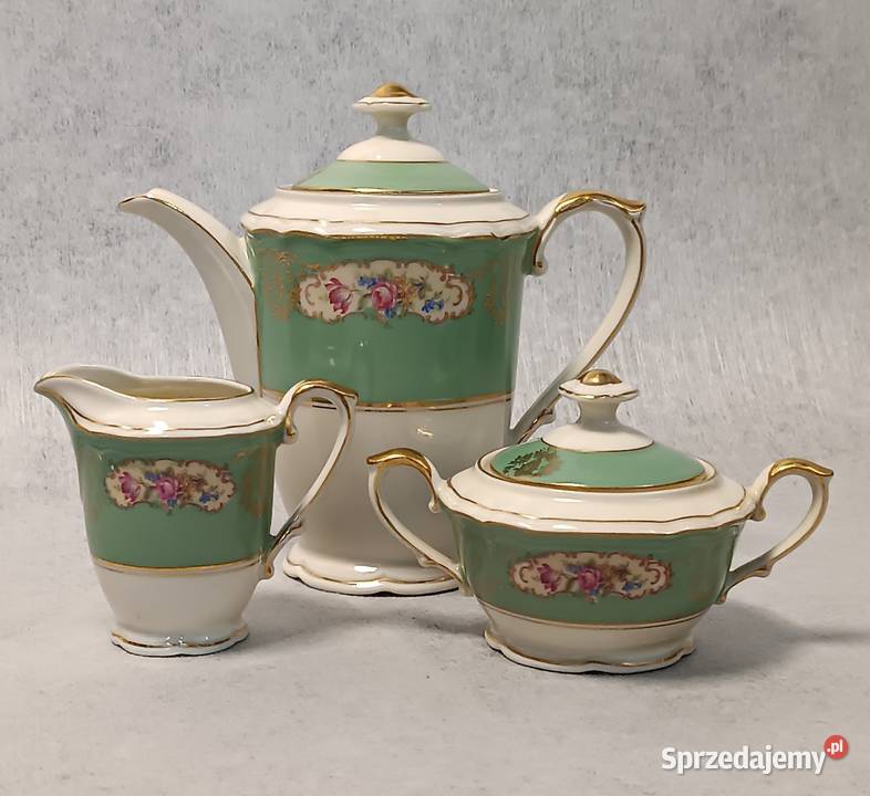 Środek Stołu Sygnowany Garnitur Art Deco Bukiety Dobrzany