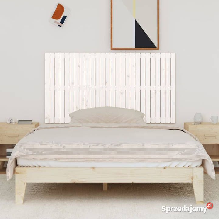 Wezgłowie łóżka białe 166x3x90 lite drewno Warszawa