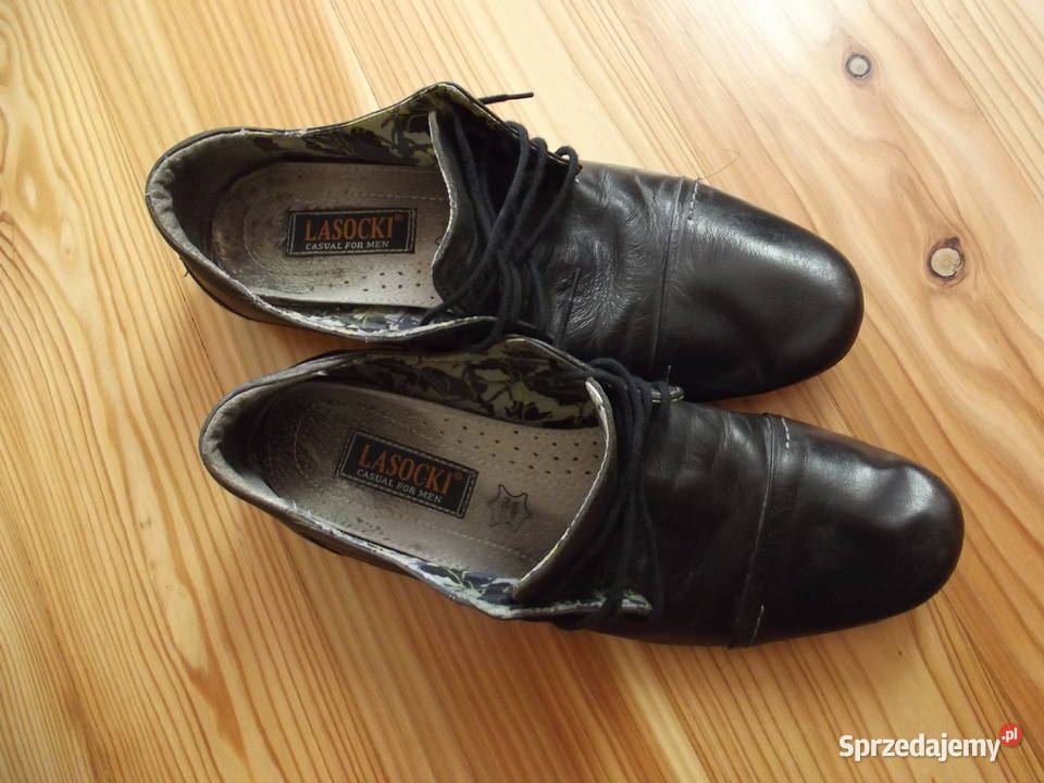 Buty półbuty męskie czarne skóra rozmiar 42