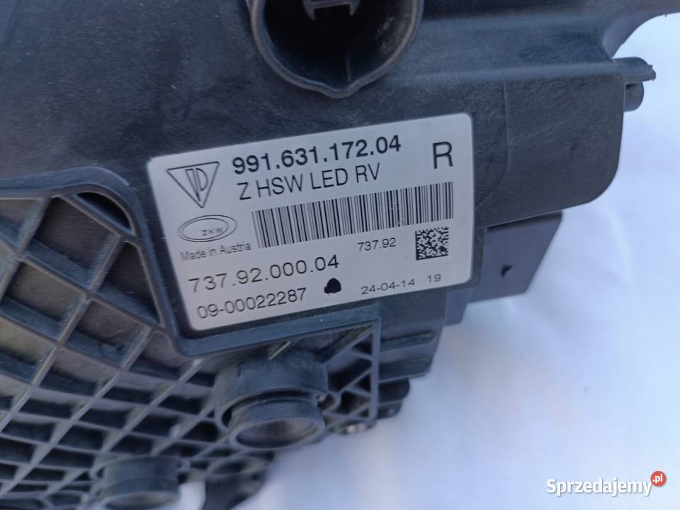 LAMPA PRAWY PRZÓD EU FULL LED PORSCHE CARRERA Lampy przednie Nowy Tomyśl