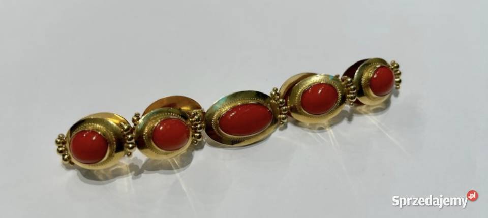 Złota bransoletka z koralem 18k Zakopane