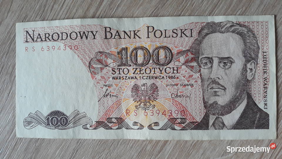 100 złotych 1XII1988 seria RS Numizmatyka Konin