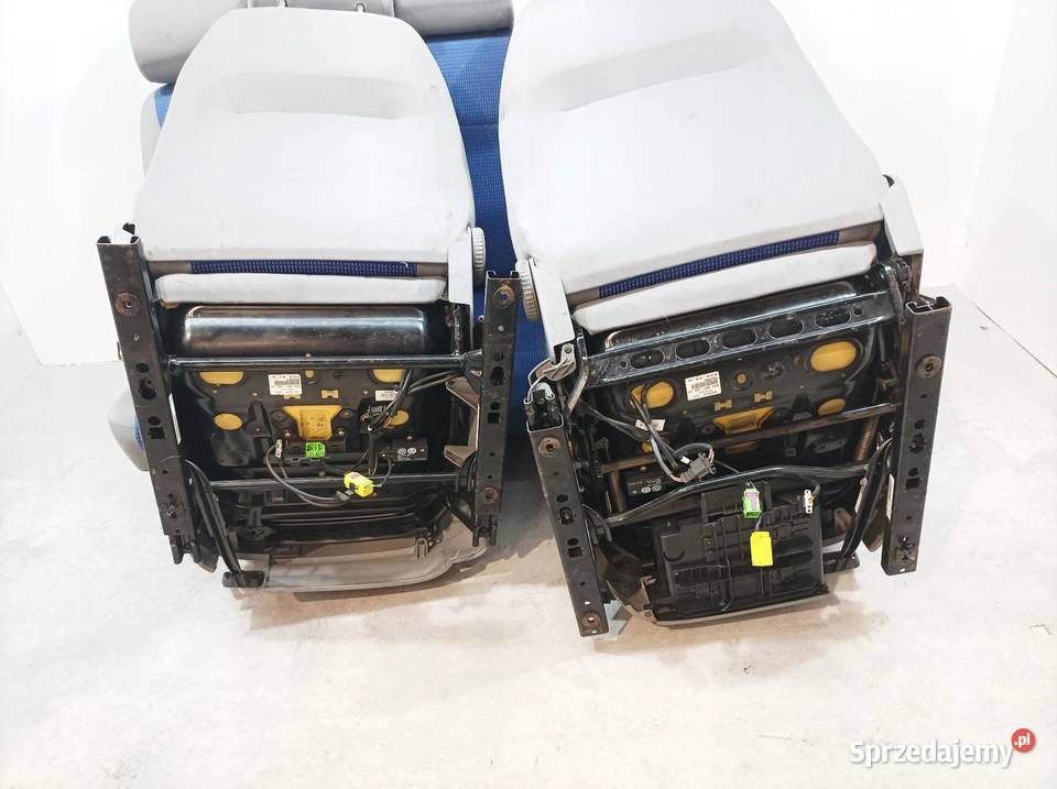 FOTELE PRZÓD TYŁ II RZĄD KOMPLET NIEBIESKIE świętokrzyskie