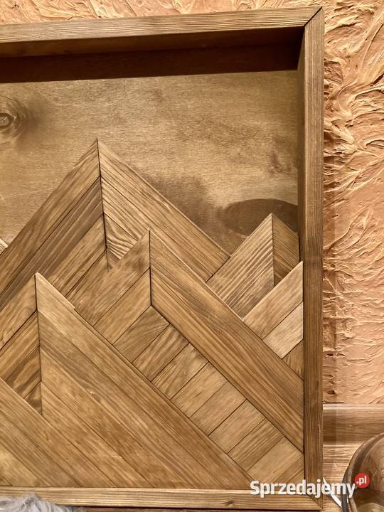 Drewniany obraz z podświetleniem led góry lubelskie Lublin