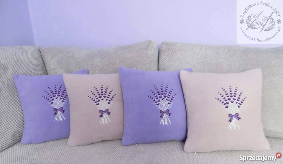 Poduszka dekoracyjna z LAWENDĄ poszewka wkład Wyposażenie wnętrz