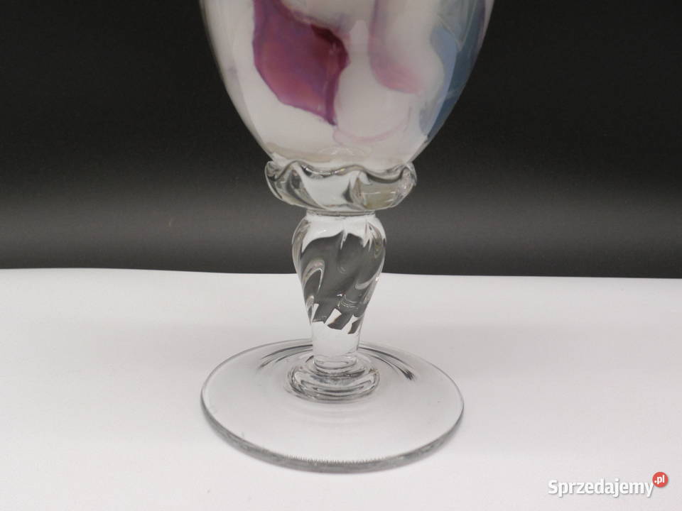 Efektowny włoski wazon ze szkła artystycznego Raszków