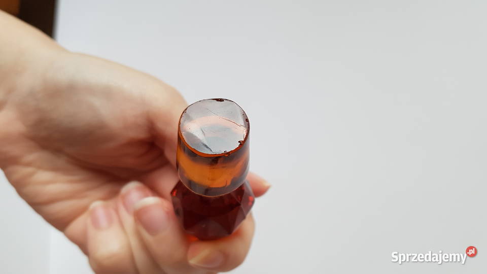 Stara szklana karafka kolorowe szkło śląskie Dąbrowa Górnicza