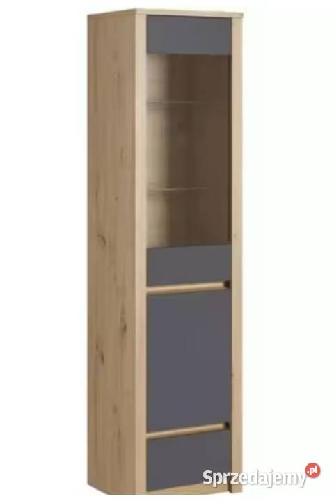 Nowa Witryna Malta W1D Dąb Artisan Szary Kraków