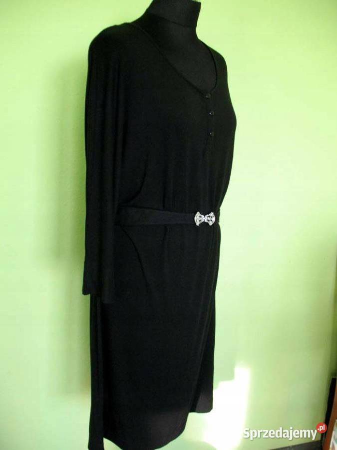Sukienka czarna kimono 44 2XL biust 110 130 czarny mazowieckie Siedlce sprzedam