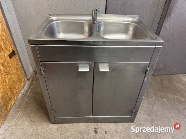 Zlew gastronomiczny dwukomorowy z szafką stal Biznes i Przemysł dolnośląskie Głogówko