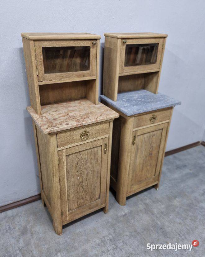 Komplet Dębowych Szafek Nocnych z Początku XX
