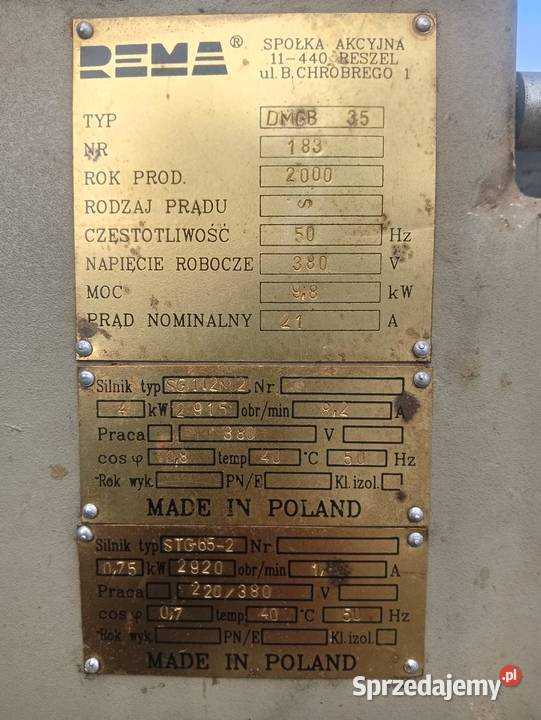 Dwu piła Pilarka dwupiłowa REMA DMGB35 pomorskie Wejherowo
