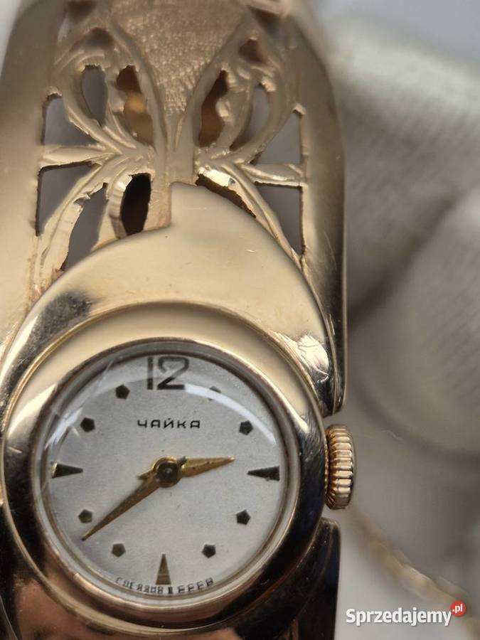 Złoty zegarek naręczny Czajka CCCP pr583 Chorzów