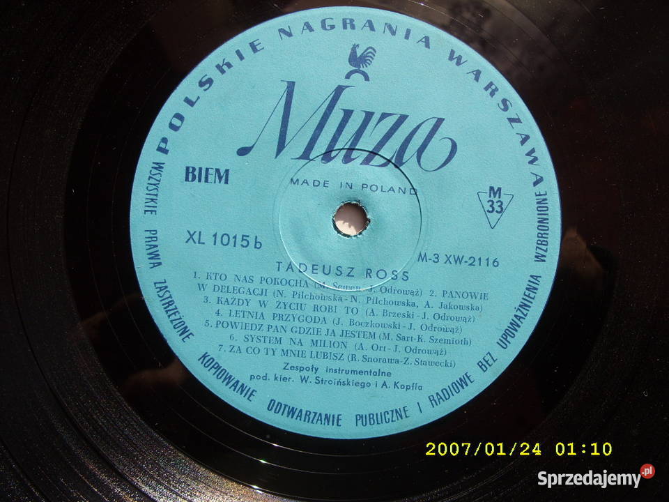 POP LP Tadeusz RossSłomkowy przyjaciel Muza bez pop Wołów