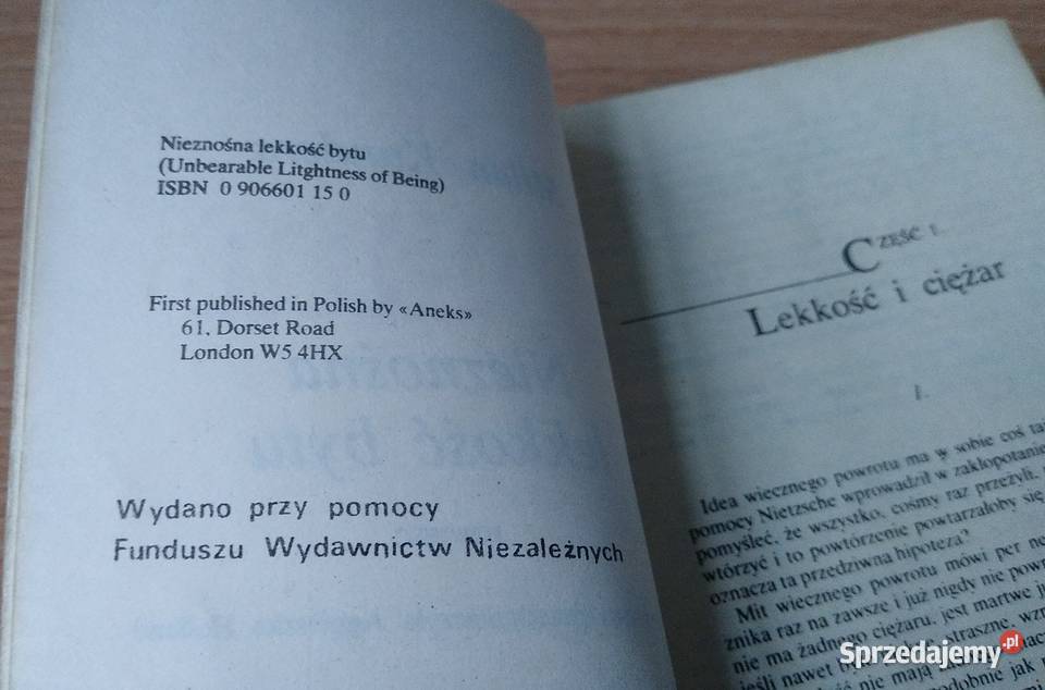 Nieznośna lekkość bytu powieść Milan Kundera Proza i poezja Gdańsk