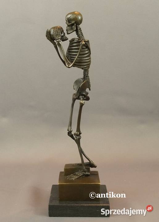 Figurka z brązu kościotrup