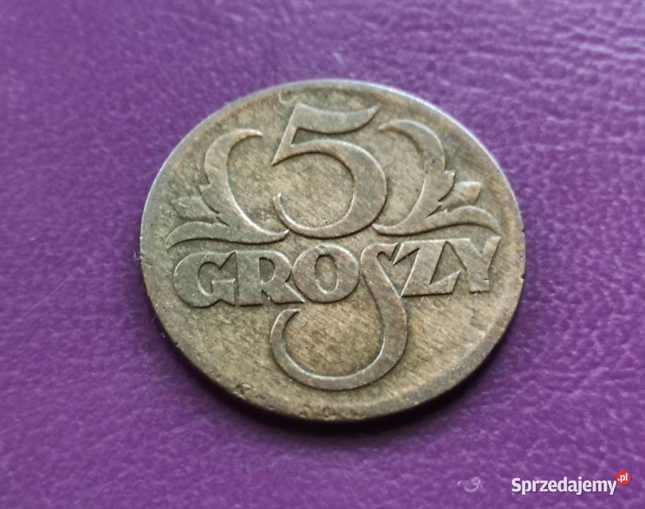 Moneta przedwojenna Sanacja II RP 5 groszy 1928 Pruszków