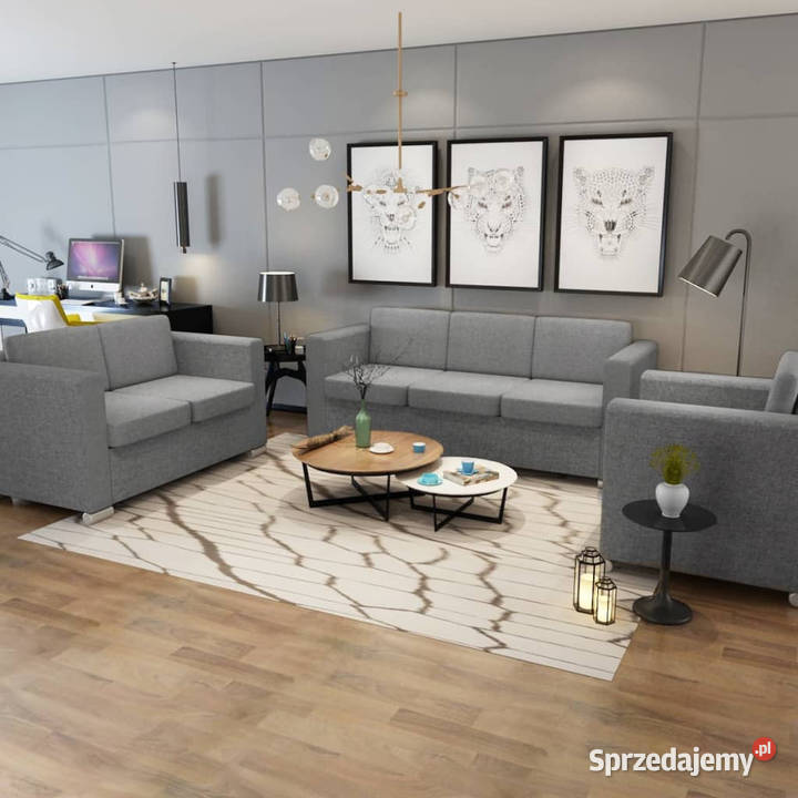 Komplet wypoczynkowy 321 jasnoszary materiał mazowieckie Warszawa