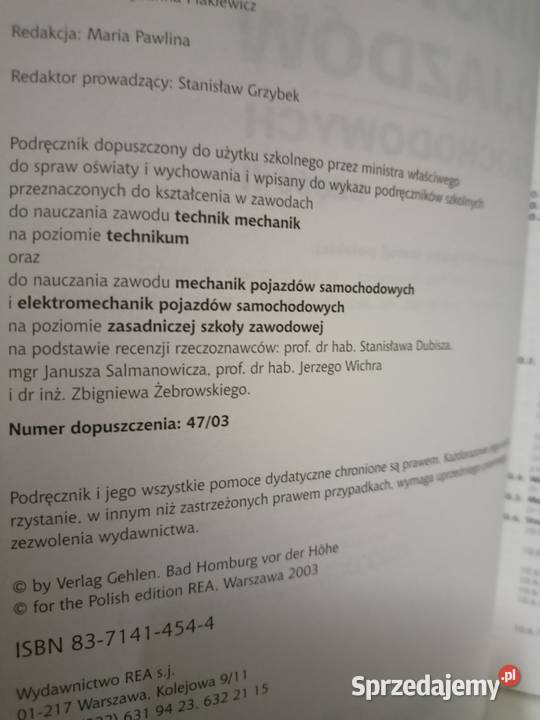 Budowa pojazdów podręczniki szkolne księgarnia Rok wydania 2012 Warszawa