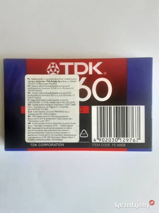 KASETA MAGNETOFONOWA TDK zachodniopomorskie Szczecinek sprzedam