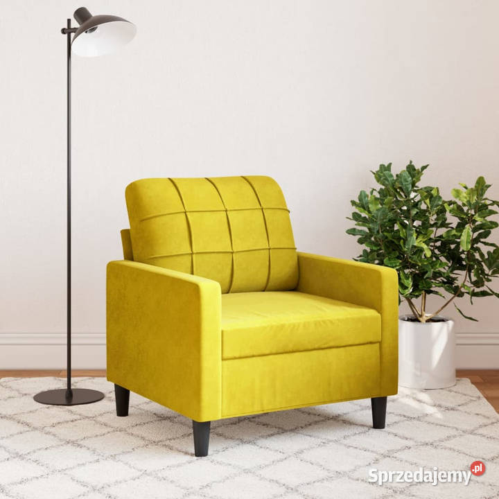 Fotel żółty 60 obity aksamitem WM4007610 mazowieckie Warszawa