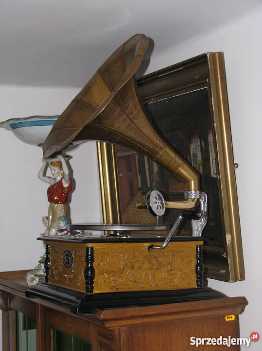 Gramofon patefon sprawny rzeźbiony kwadrat Kraków sprzedam