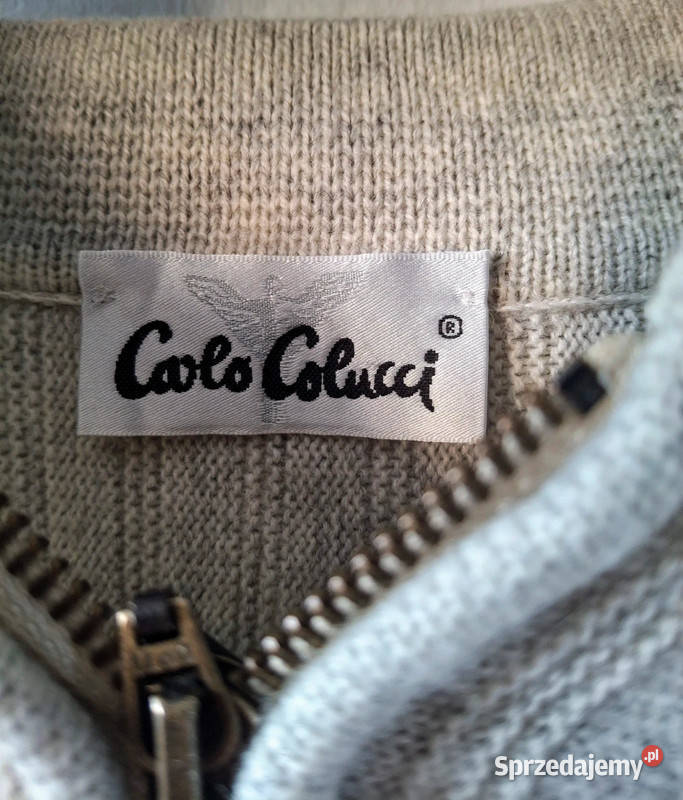 Sweter Carlo Colucci vintage 80s90s half zip sprzedam