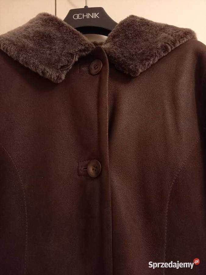 Kozuch damski z kapturem brązowy/beżowy