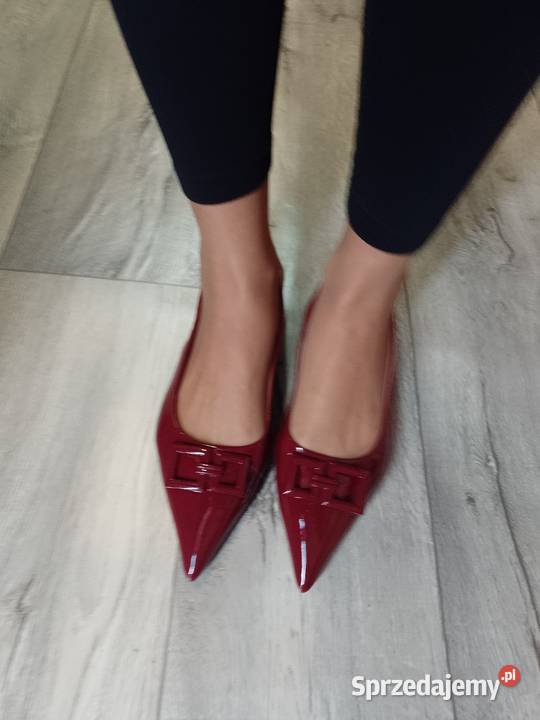41 Bordowe niskie czółenka baleriny wieczorowe z Czółenka sprzedam