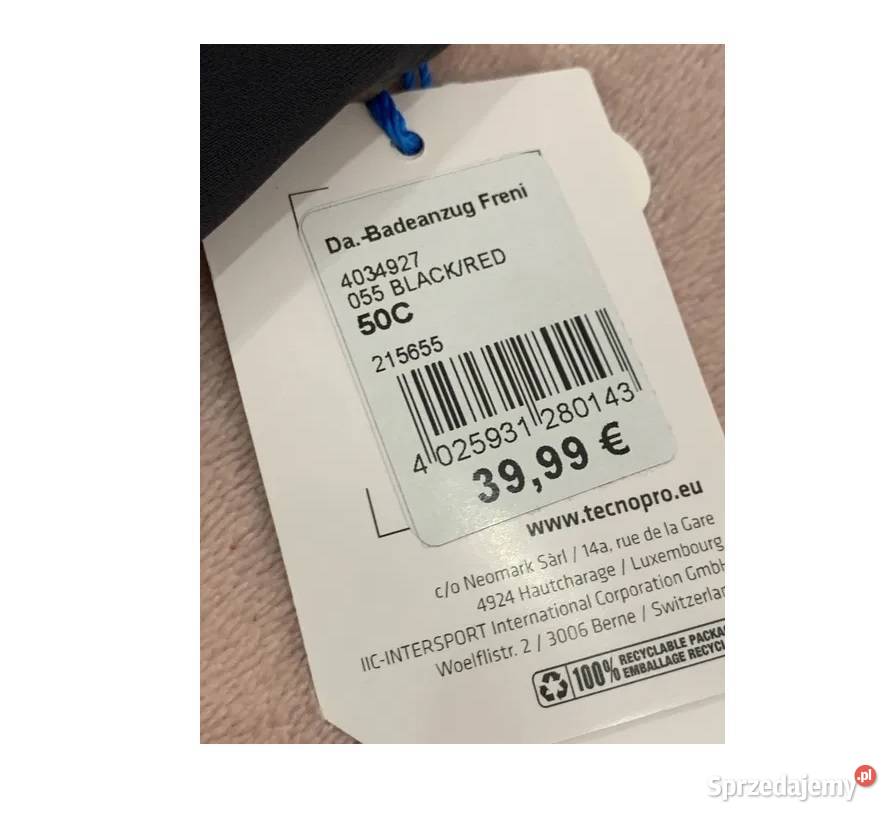 50C STRÓJ KOSTIUM KĄPIELOWY TECNOPRO jednoczęściowe
