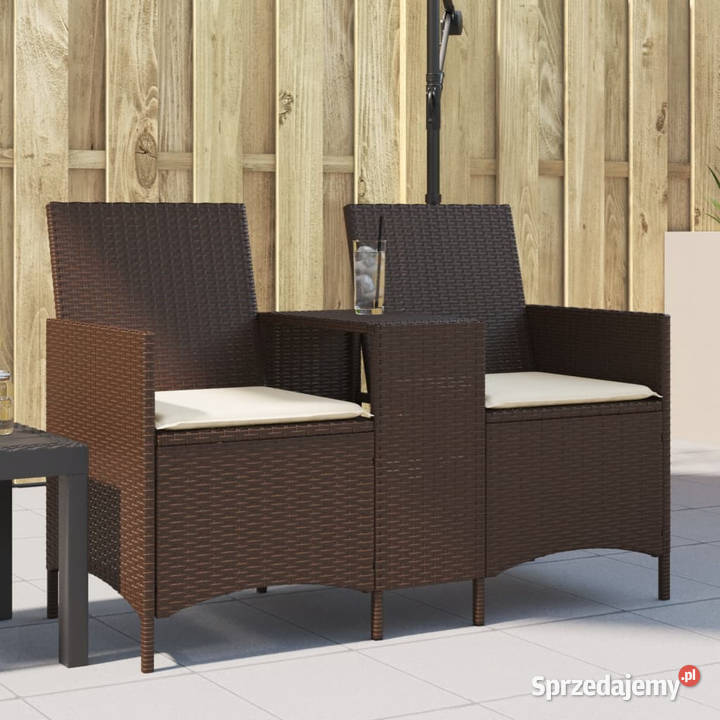 Ogrodowa sofa 2os ze stolikiem i poduszkami Warszawa