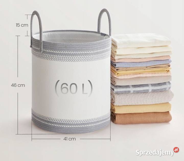 Songmics Bawełniany kosz na pranie 60 L Golina