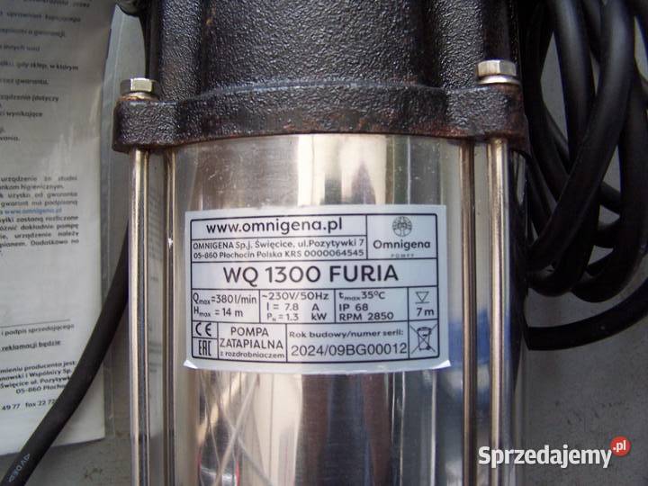 pompa zatapialna z rozdrabniaczem WQ 1300 FURIA Elbląg