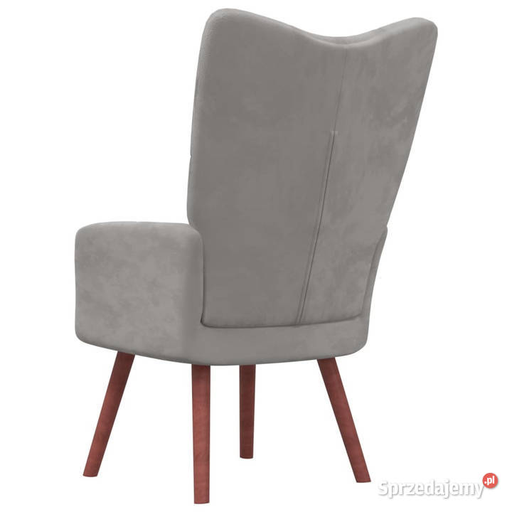 Fotel jasnoszary obity aksamitem WM328051 Fotele