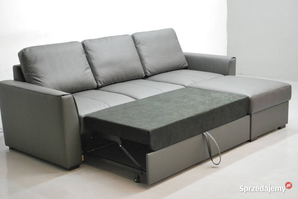 OOF SZARY NAROŻNIK Z FSPANIASKÓRA NATURALNA 6492 Poznań