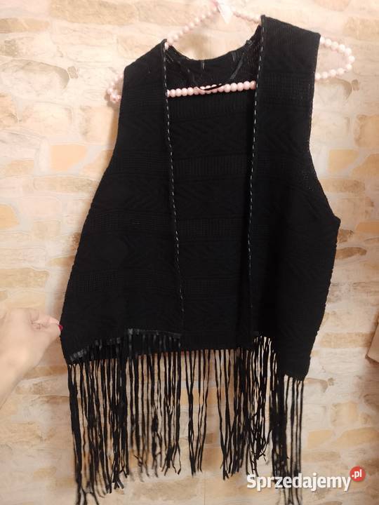 4042 LXL Ażurowa bogato zdobiona kamizelka bez rękawa Kraków