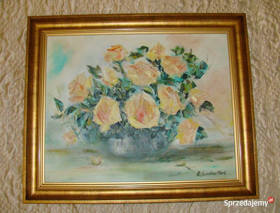 obraz olejny ŻÓŁTE RÓŻE