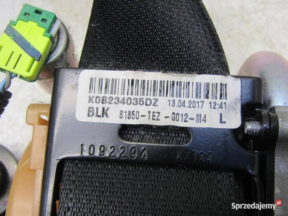 PAS BEZPIECZEŃSTWA LEWY PRZÓD PRZEDNI HONDA osobowe sprzedam