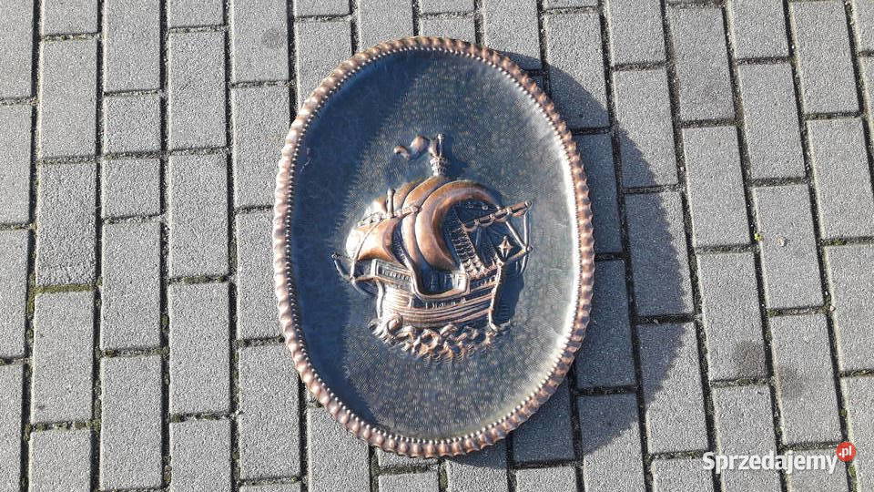 Stary miedzioryt PRL Marynistyka żąglowiec pomorskie Gdynia
