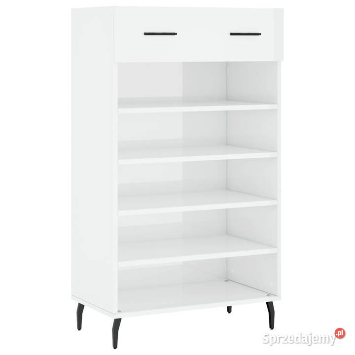 Szafka na buty wysoki połysk biała 60x35x105
