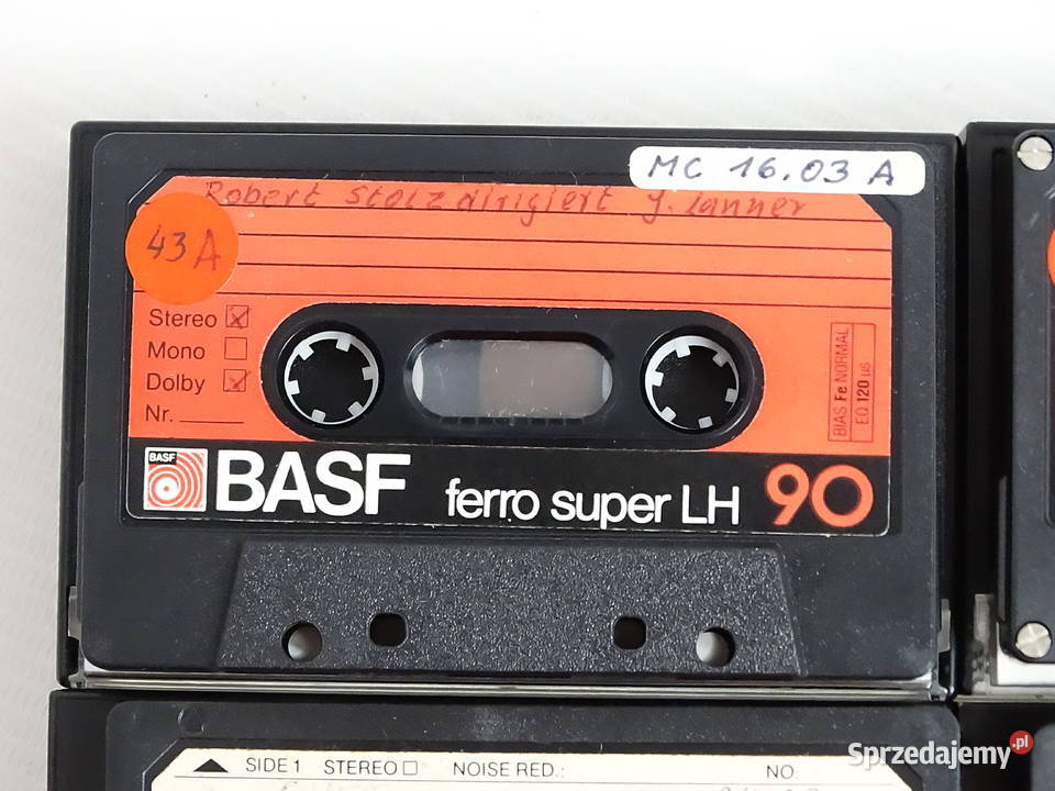 Zestaw 4 kaset magnetofonowych BASF ferro super Płyty i kasety lubelskie Biłgoraj sprzedam