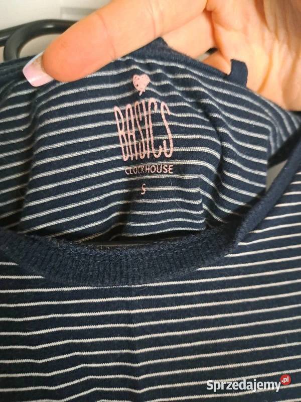 Granatowy crop top w paski Clockhouse S Trąbki Wielkie sprzedam