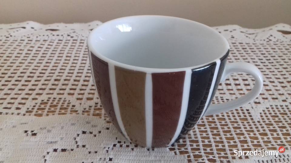 Filiżanki porcelanowe brązowe zestaw do