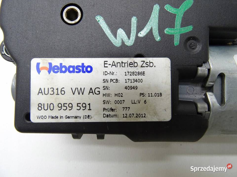 SILNICZEK SZYBERDACHU 8U0959591 AUDI Q3 8U sprzedam