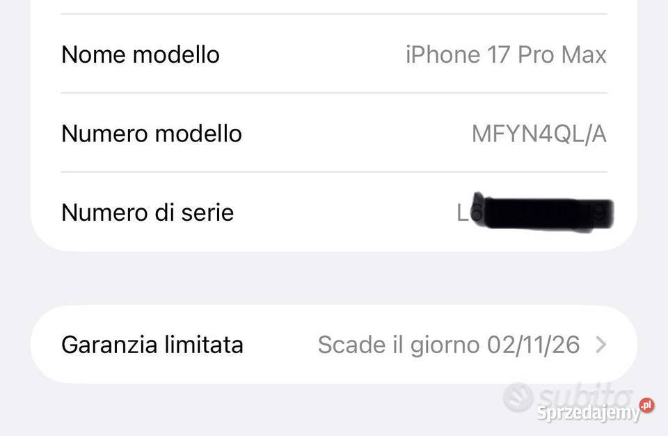 iPhone 17 pro sprzedam