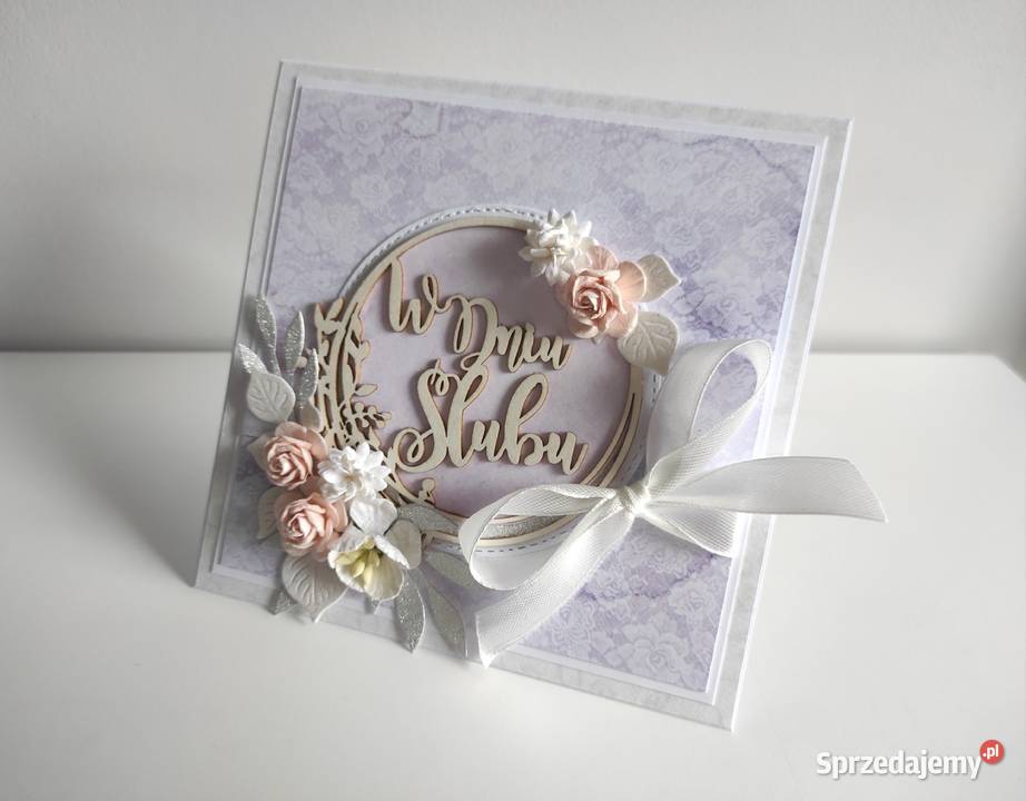 Kartka ręcznie robiona na Ślub w pudełku Łódź